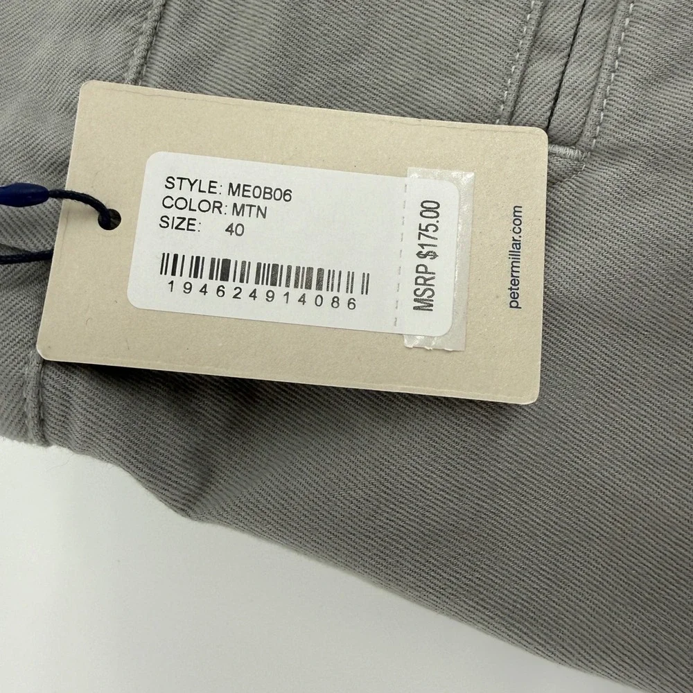 Peter Millar Crown Mens 40x35 Mountain Grey‎ Chino Pants ME0B06 NWT